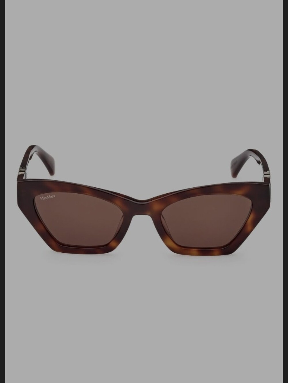 MaxMara Brown Tortoise Women's Dark Havana Cat-Eye Sunglasses